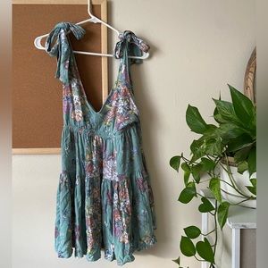Floral V Cut Dress